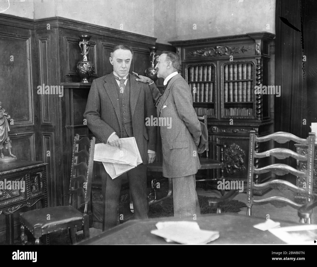 A scene from , ' Everybody ' s Business ' , a food economy film with Mr Norman Mckinnel and Mr Norman O ' Niell 1917 Stock Photo