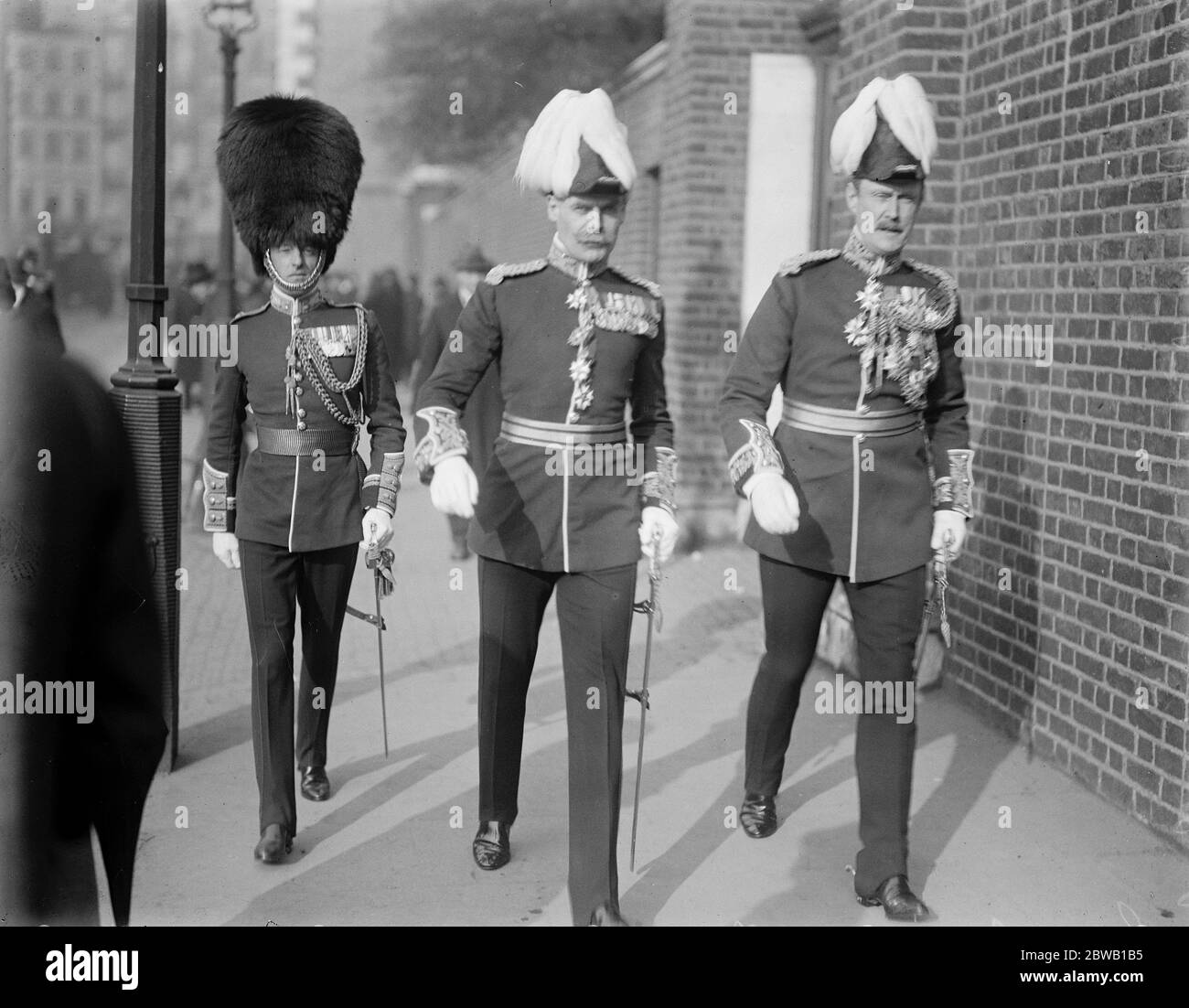 The Kings Levee at St James Palace London Major General Jeffreys ( on left ) and General Godley 14 February 1922 Stock Photo