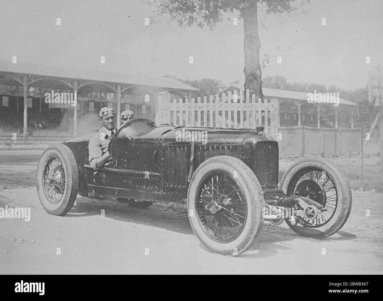 The Motor Car Grand Prix of Europ , Race started by Signor Mussolini Salamano won the motor car Grand Prix of Europe for Italy at Monza in a fiat car . The race was started by Signor Mussolini 13 September 1923 Stock Photo