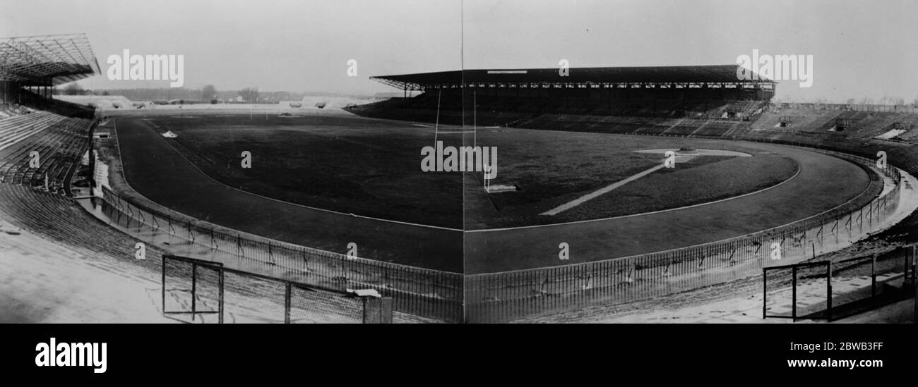 Olympic Stadium , Colombes , Near Paris 16 February 1924 Stock Photo