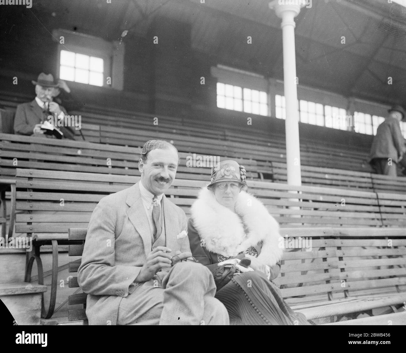Mr P G H Fender , the Surrey captain , and Miss Ruth Clapham photographed at the Oval on Wednesday , when their engagement was announced 2 July 1924 Stock Photo