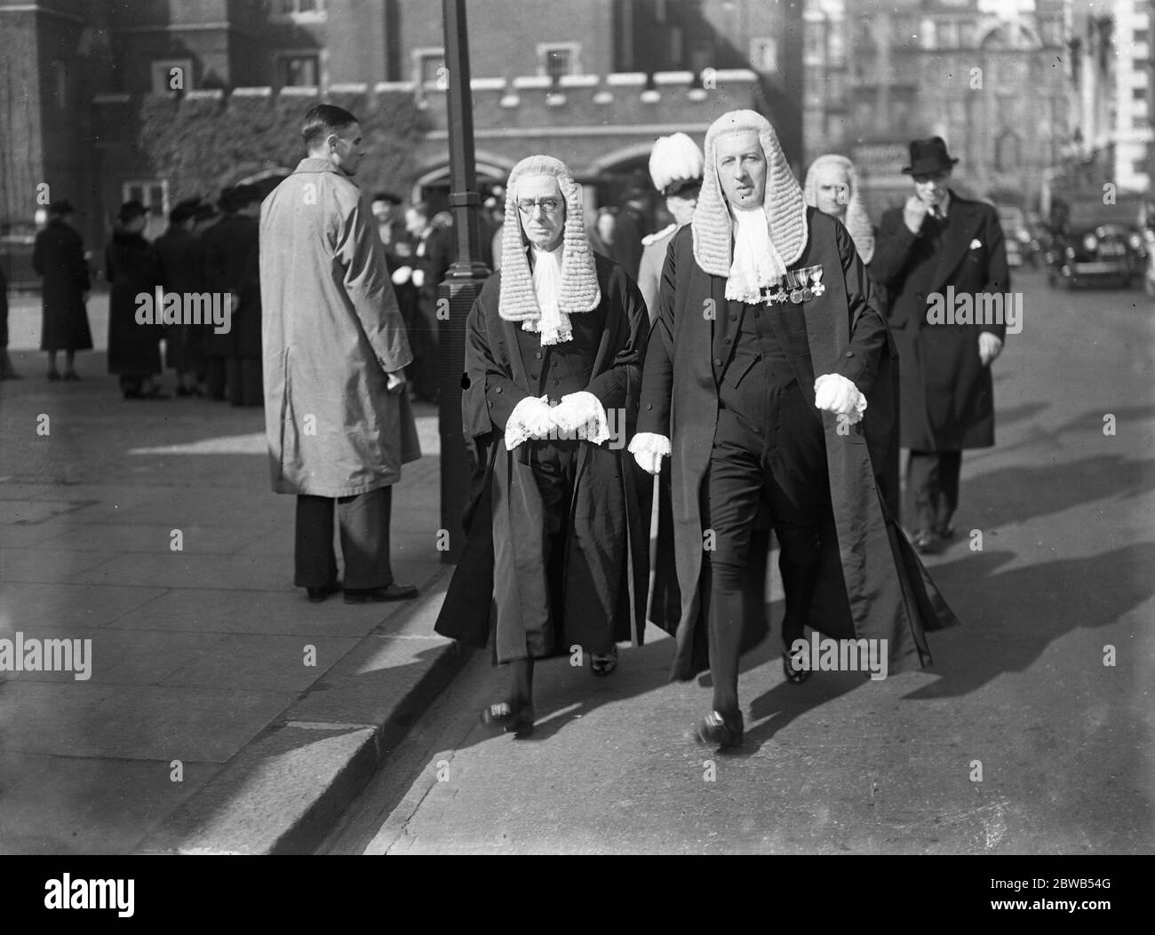 Arriving at the Levee at St James ' s Palace ; Mr Justice Henn Collins and Mr Justice Hodson . 3 March 1938 Stock Photo
