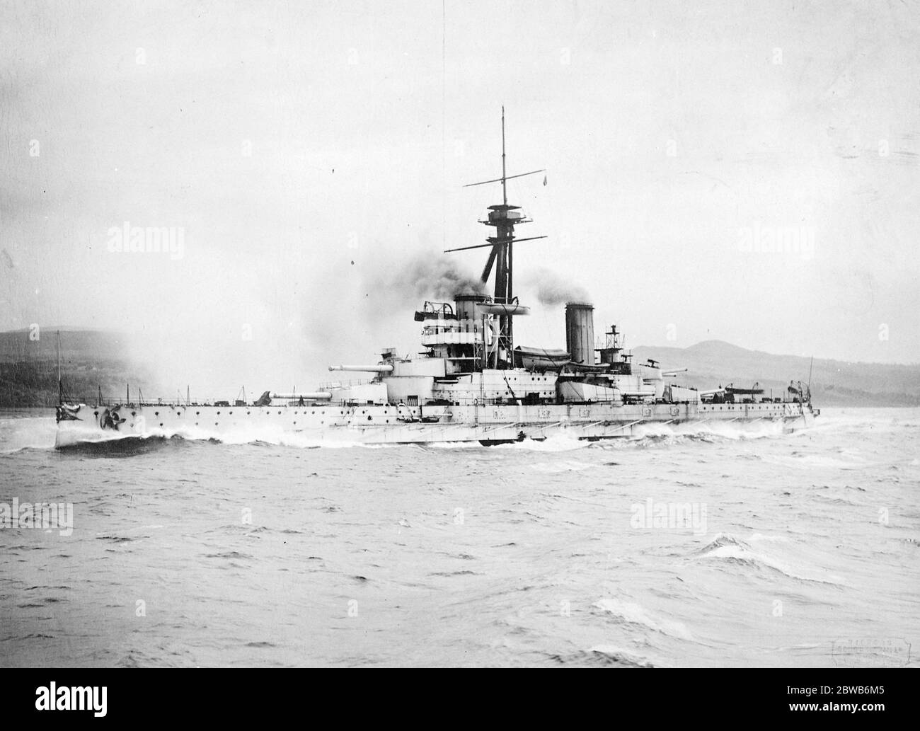 The ' São Paulo ' a dreadnought battleship designed for the Brazilian Navy . 1924 Stock Photo