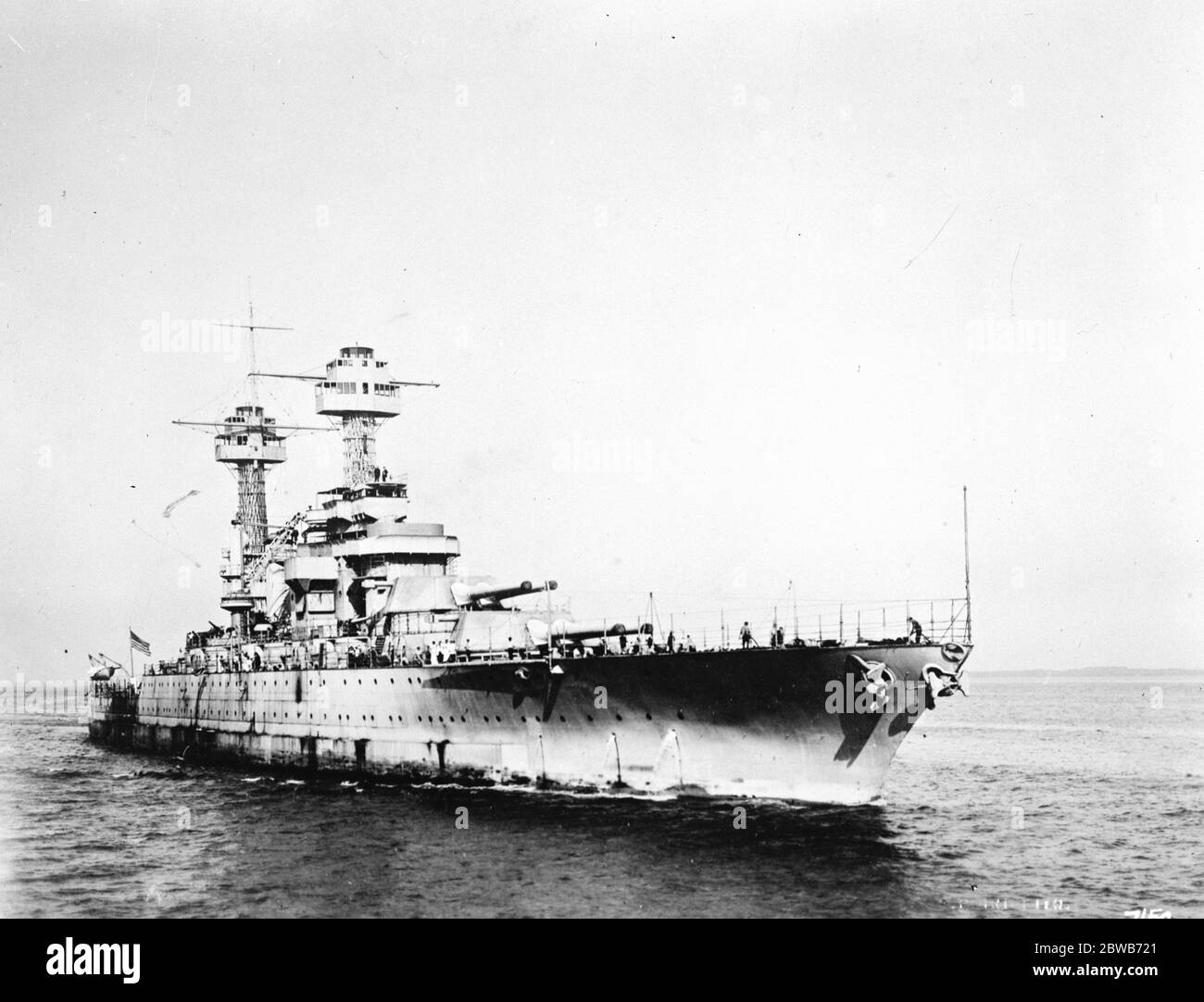 Bid to save US Battleship . At the insistance of Mr W Schearer , the district of Columbia Supreme Court has issued a temporary injunction enjoining Mr Wilbur , the US Naval Secretary , against destroying the battleship , ' USS Washington ' in accordance with the Naval Treaty . 11 November 1924 Stock Photo