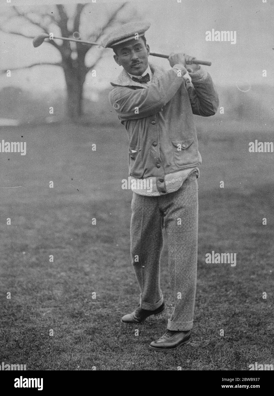 Brother in law of Japanese empress in the United States Prince Asaka , husband of Princess Asaka , a sister of the Empress of Japan , golfing at the Westchester Biltmore Country Club , at Rye , New York . 14 November 1925 Stock Photo