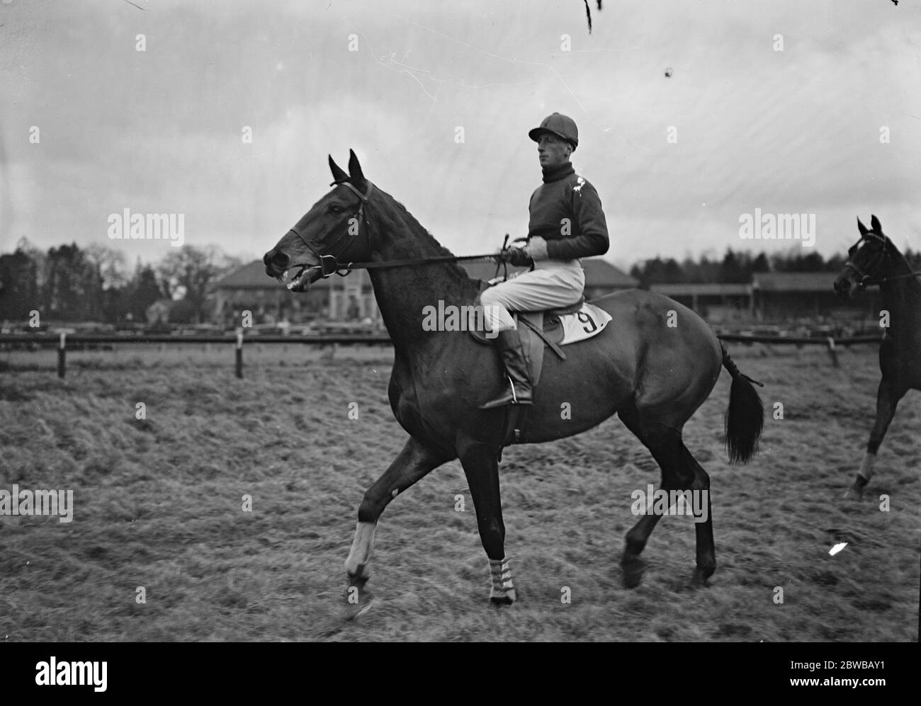 At Lingfield Park racecourse , Surrey - the racehorse ,' The Ace I ' , ridden by T Morgan . 16 January 1932 Stock Photo