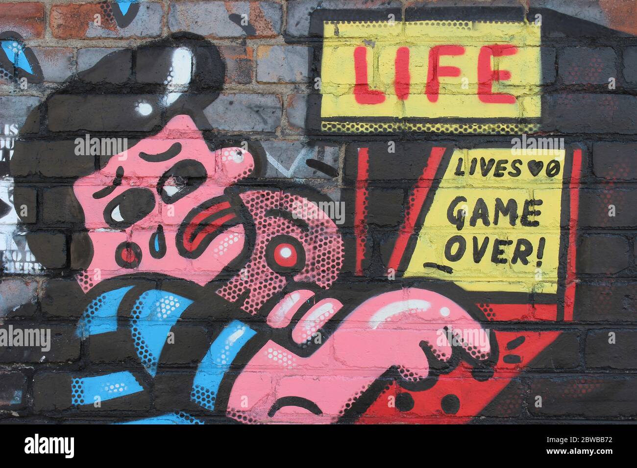 Life - Game Over Street Art Stock Photo