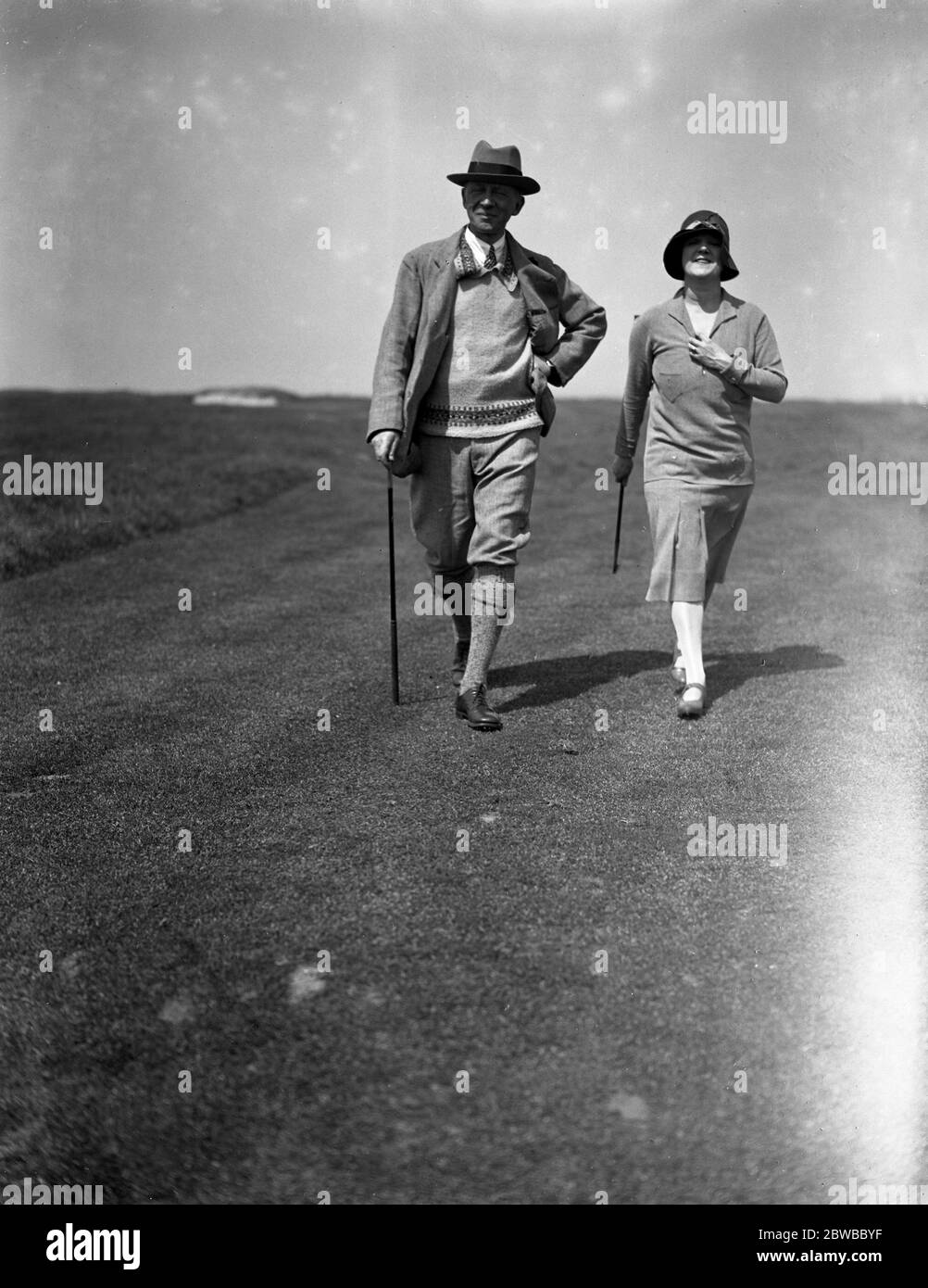 Parliamentary golf tournament at Sandwich . Sir Harry Brittain and Mrs Hilton Philipson , M P . Stock Photo