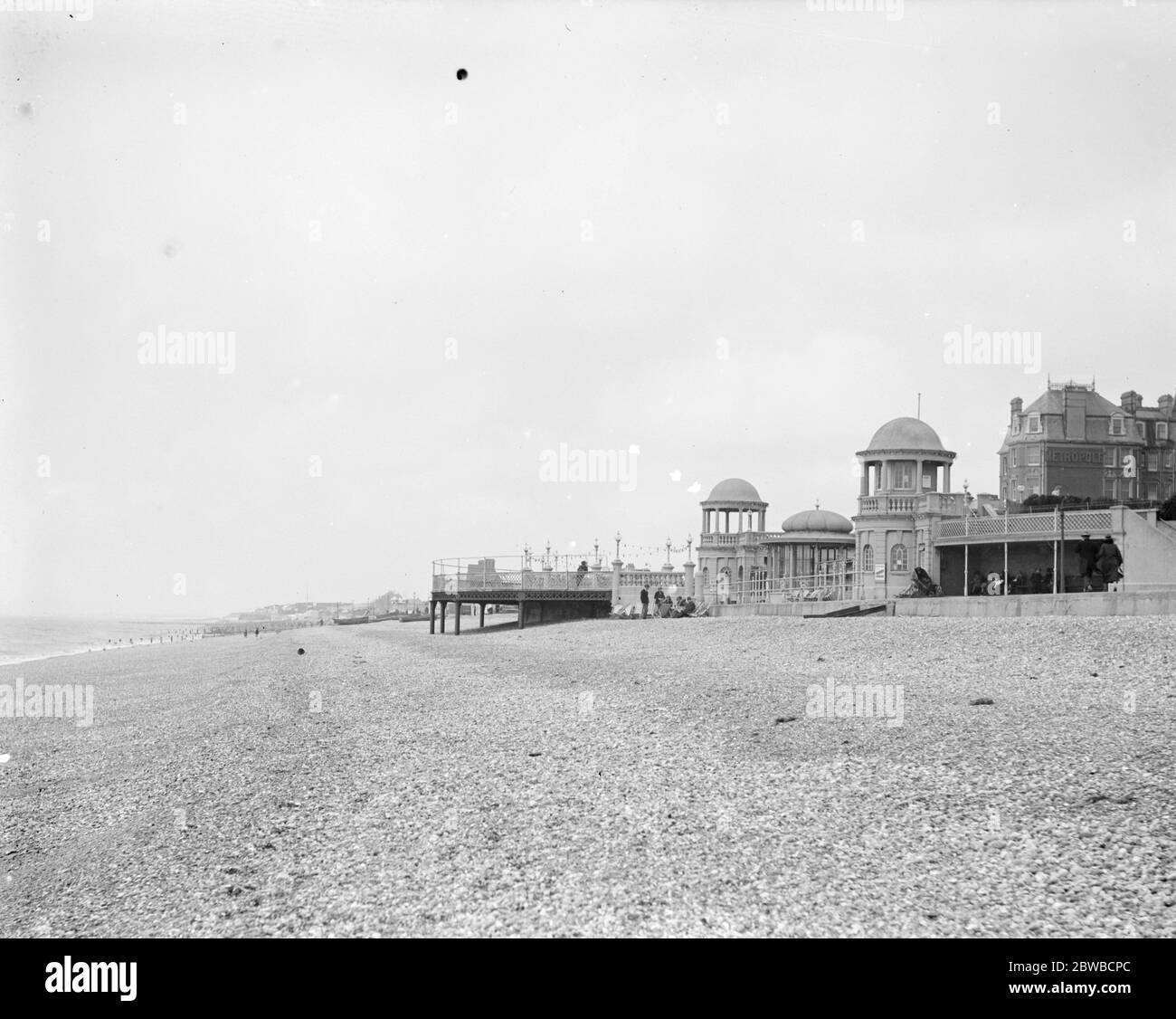 The beach at Bexhill on Sea . 1925 Stock Photo