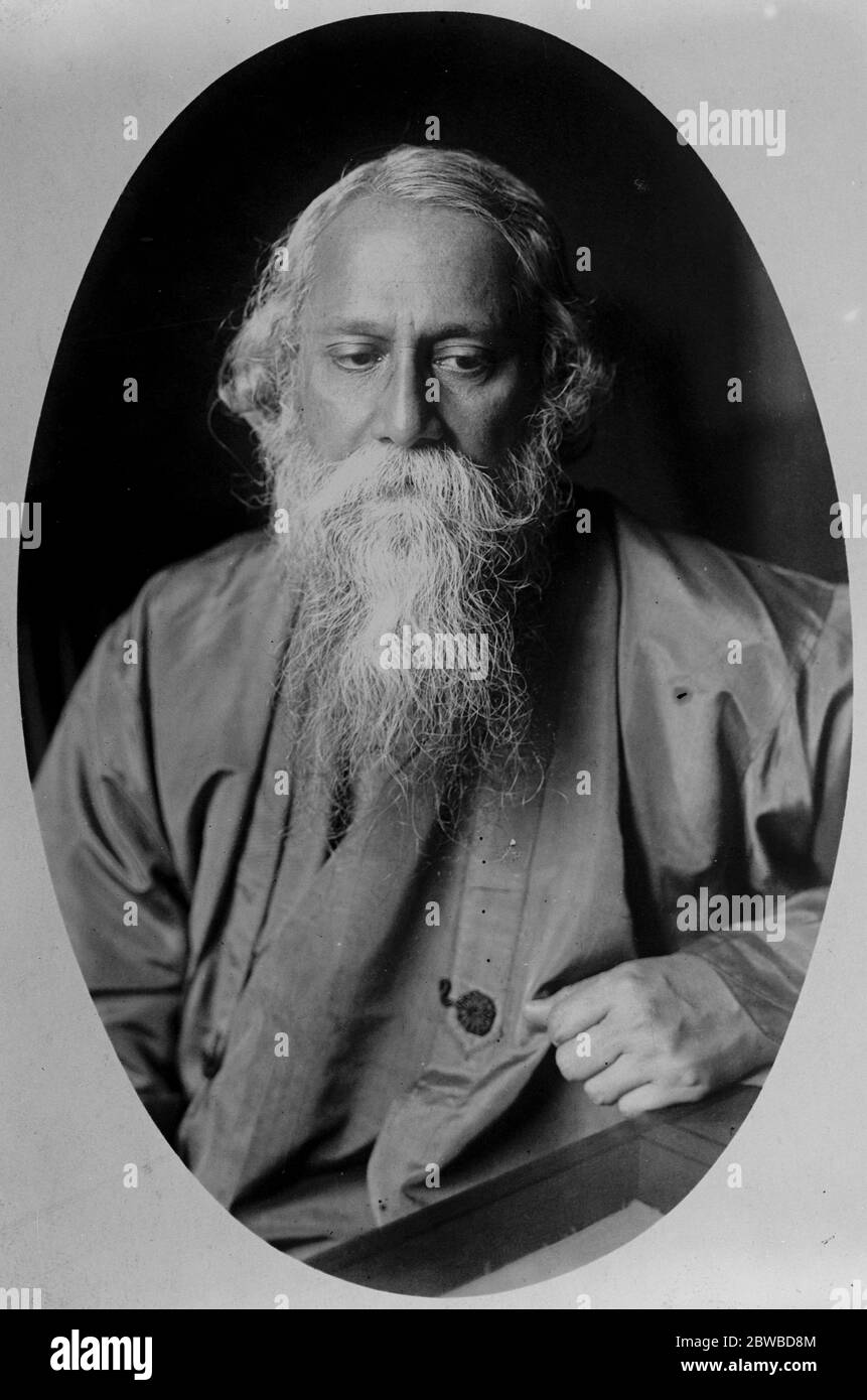 Rabindranath Tagore - Indian poet . 22 January 1925 Stock Photo
