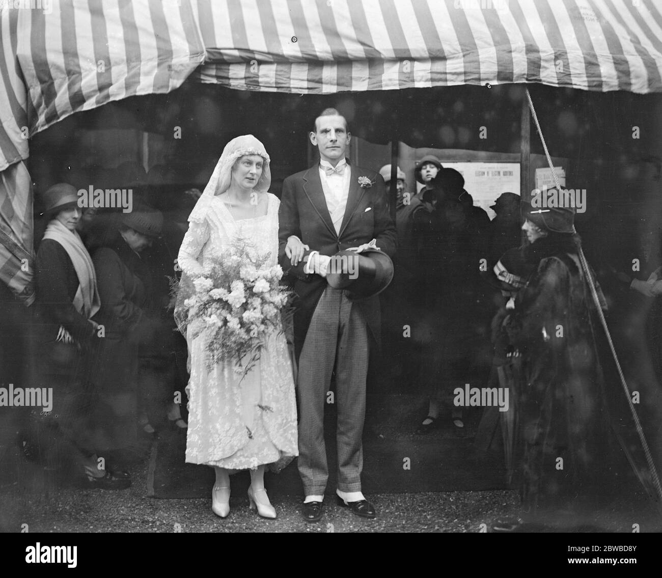 Wedding of Mr C Dalrymple Belgrave and Miss Marjorie Barrett Lennard at St Mark ' s Church , Brighton . 27 February 1926 Stock Photo