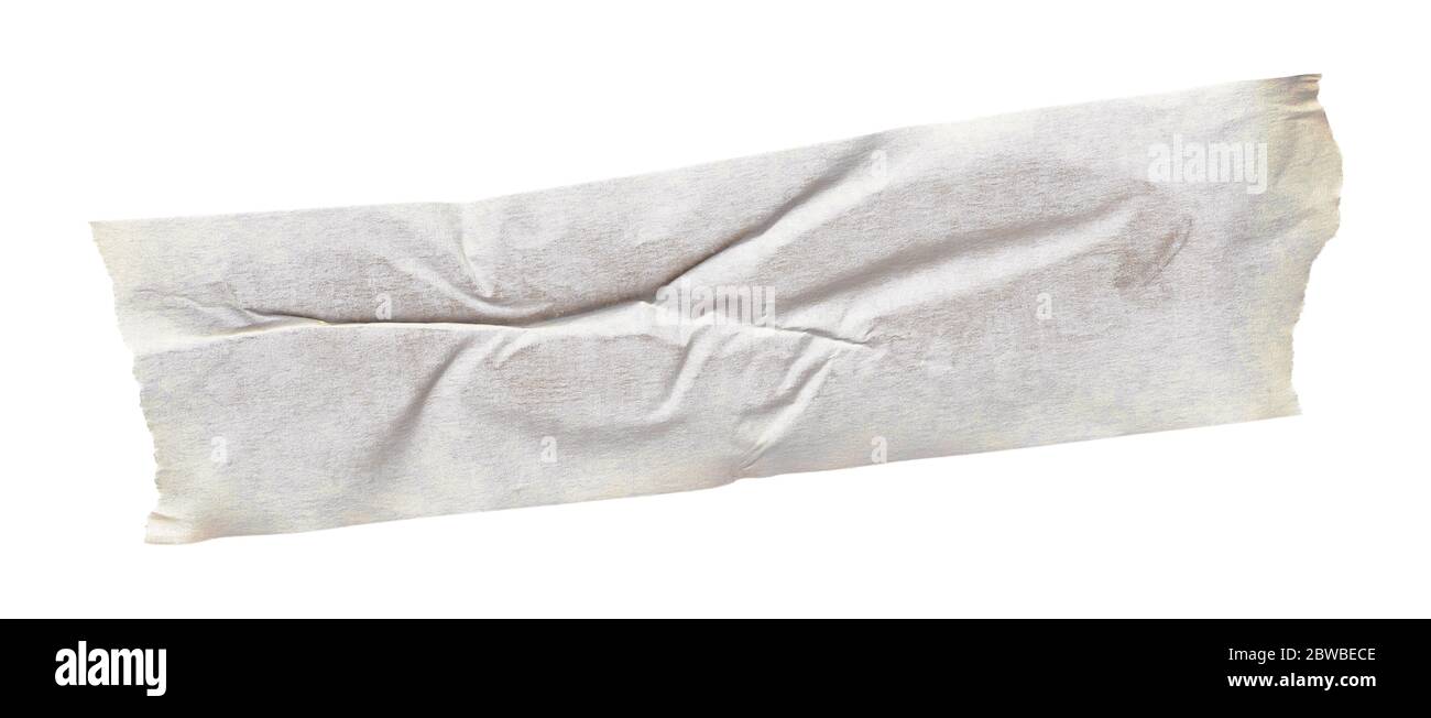 White adhesive paper tape stick over isolated background, blank