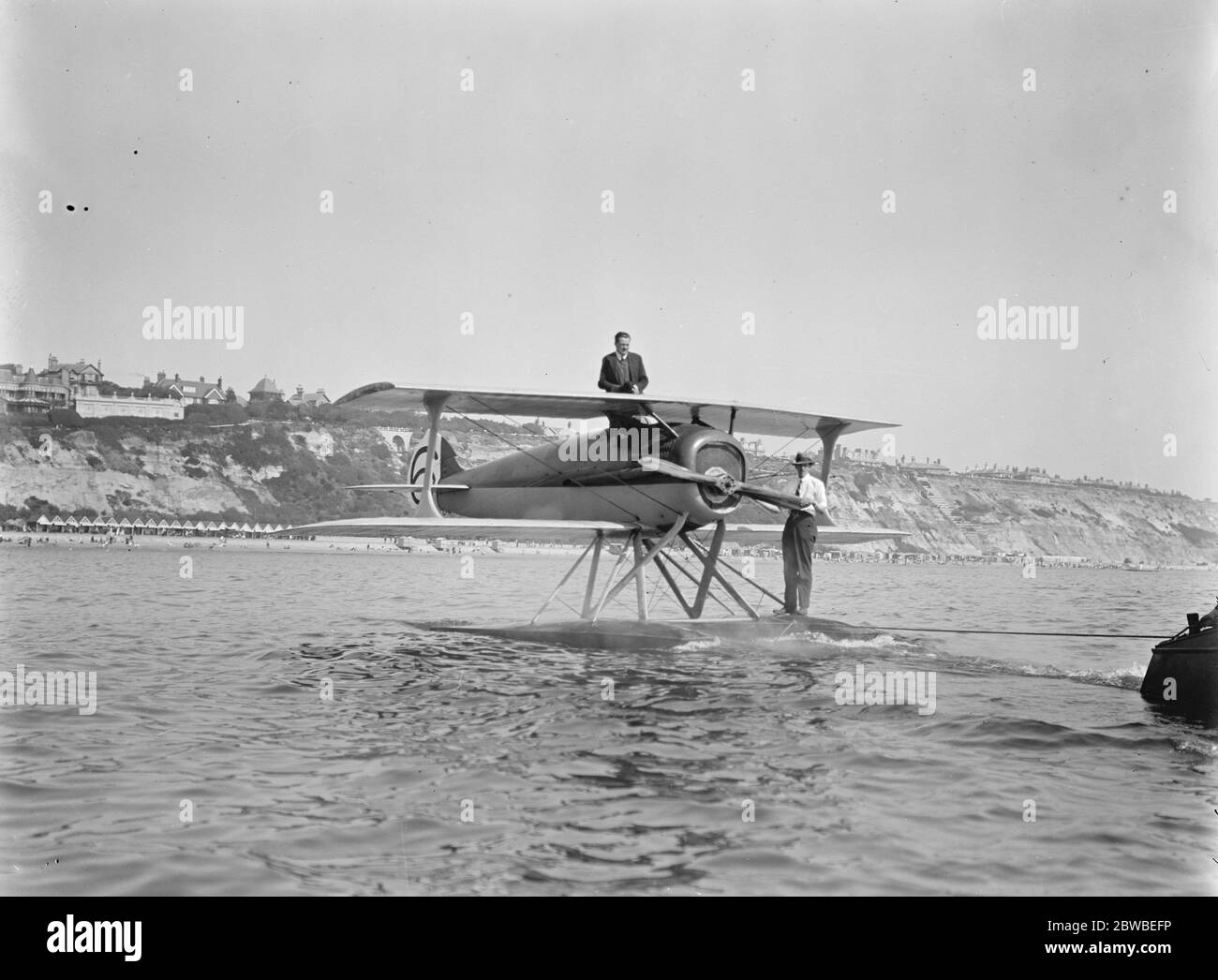 #5 MORANE SEA PLANE RACING AIRPLANE & PILOT 4X6 B&W PHOTOGRAPHS LOT OF 2