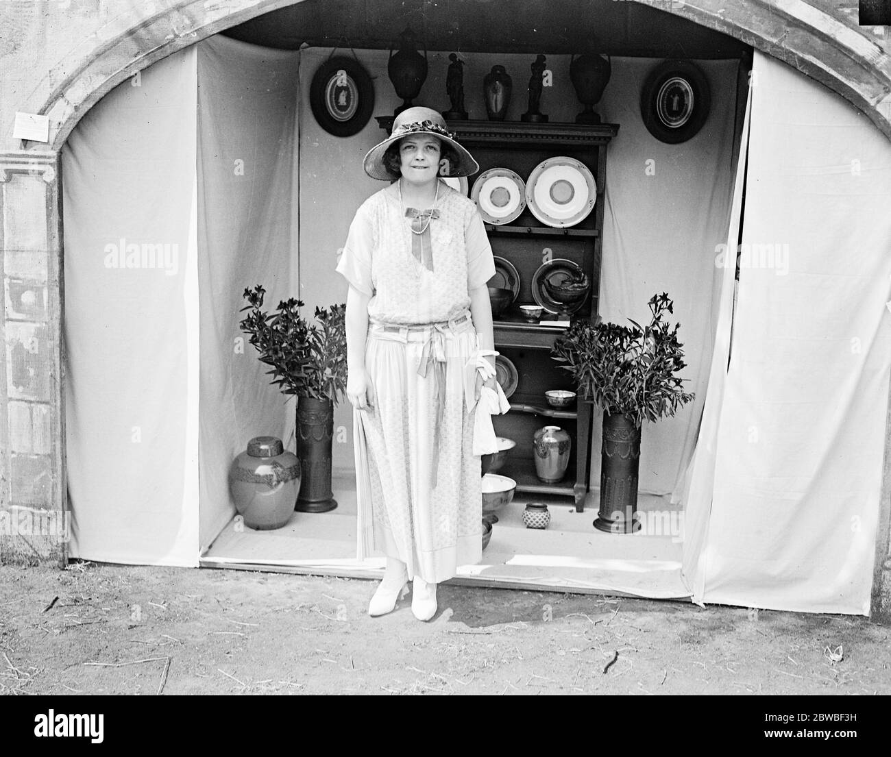 Fete at Devonshire House in aid of the Winter Distress League Miss Megan Lloyd George one of the stall holders 13 July 1923 Stock Photo