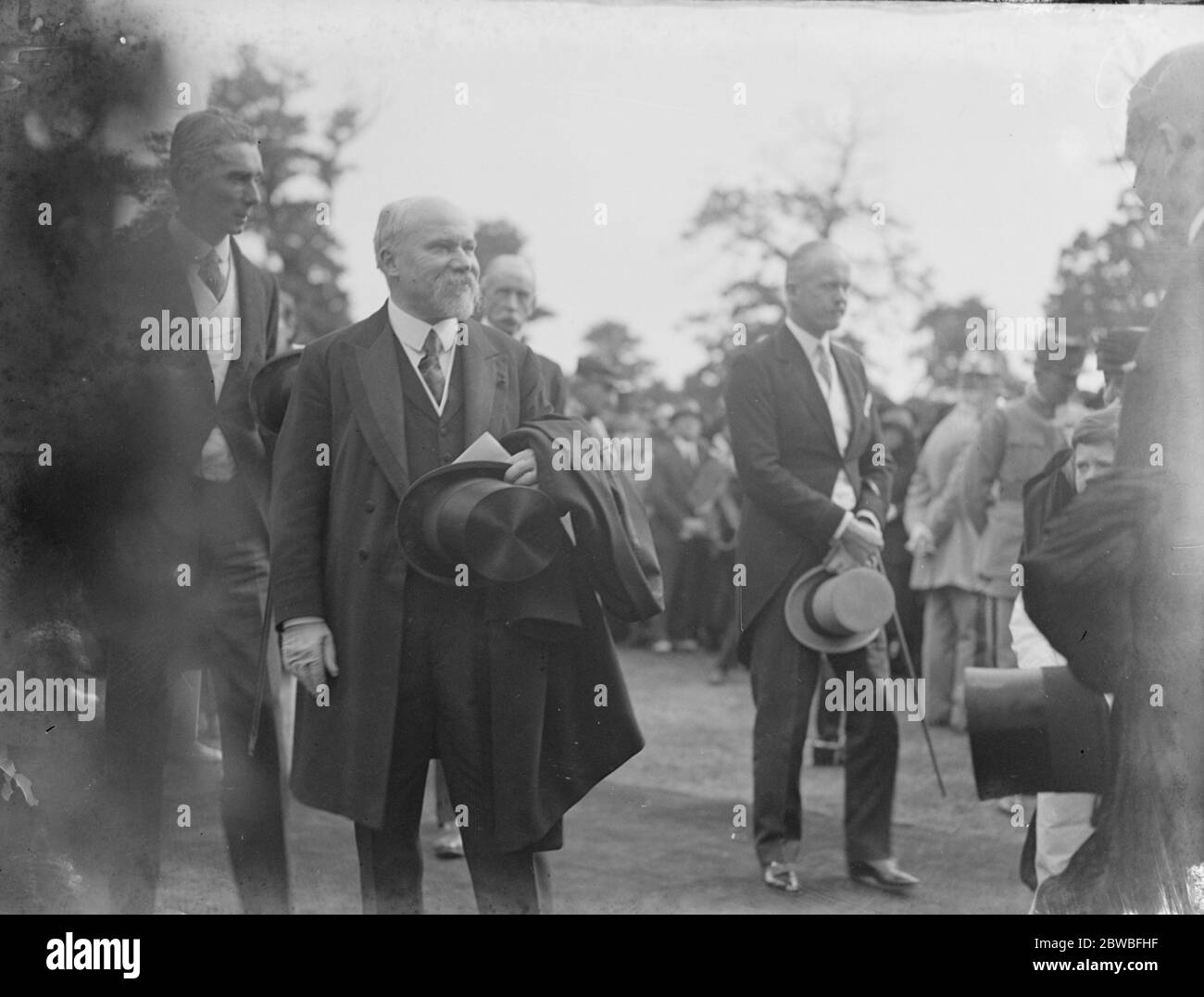 Polo at the Ranelagh Club , West London . The Anglo - French Polo match for the Verdun Challenge Cup . Pictured in the crowd is Monsieur Raymond Poincare , the French statesman . 17 June 1922 Stock Photo