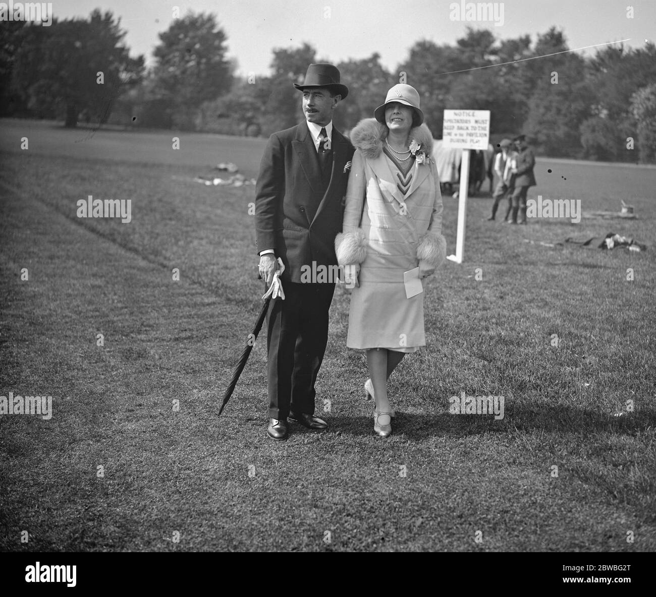 Polo at Ranelagh - Gunners versus Merchiston . Major and Mrs H E Lyons . 5 May 1928 Stock Photo