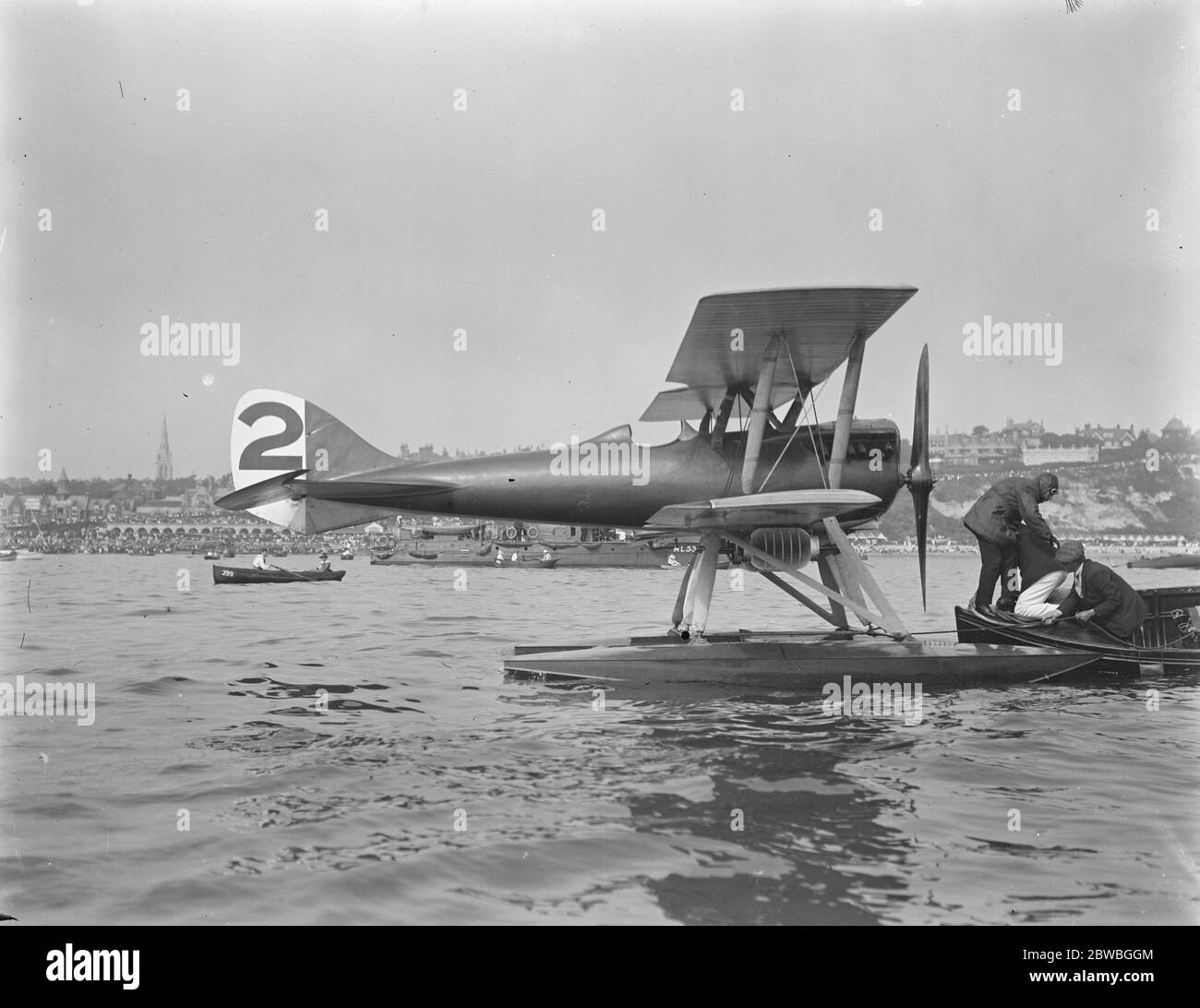 First International Seaplane Race at Bournemouth M Cassle ( France ) in Nieuport seaplane 11 September 1919 Stock Photo