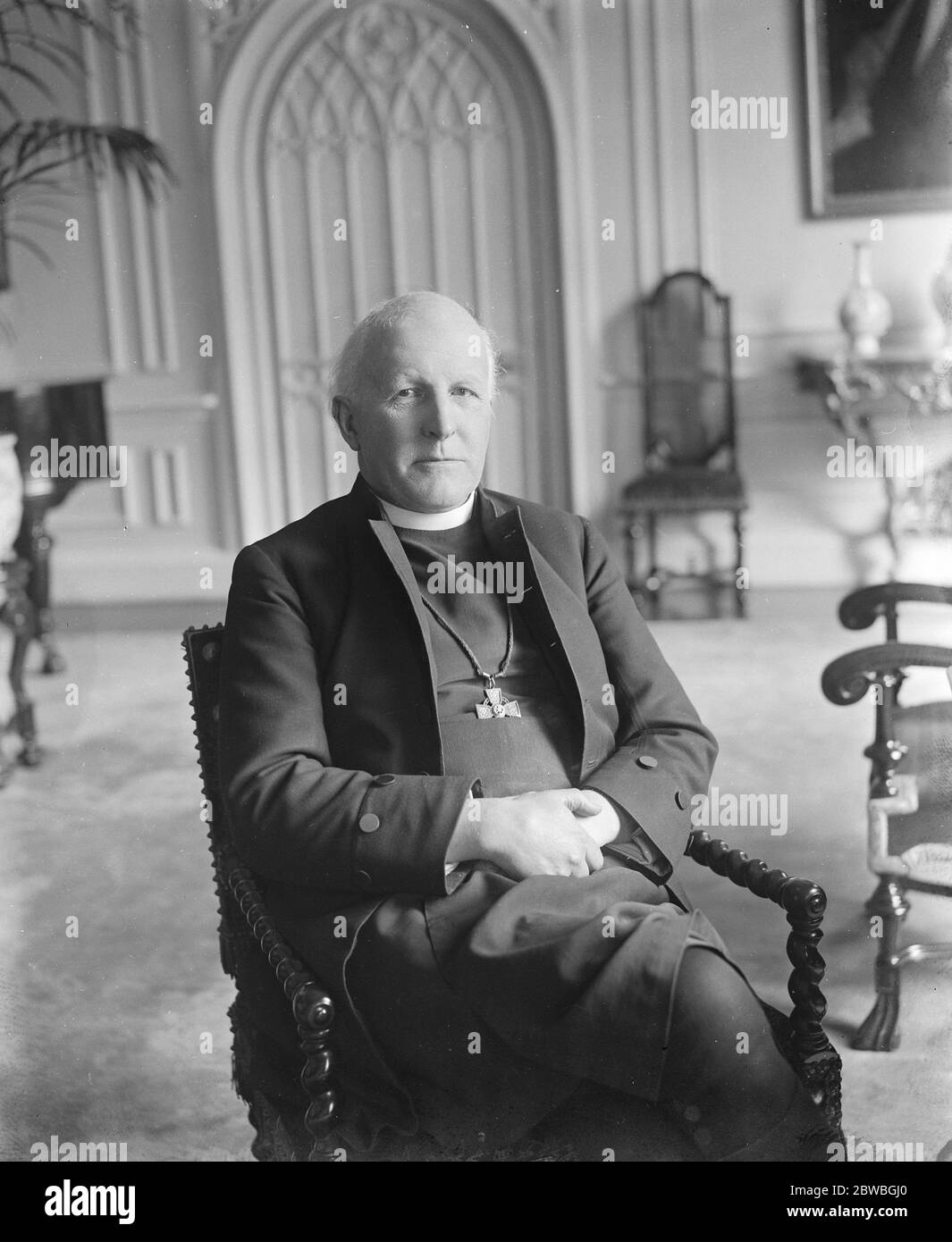 The Christening Of Princess Marys Infant Son Dr Cosmo Gordon Lang Archbishop Of York Who Performed The Ceremony At Goldsborough Church Yorkshire 17 March 1923 Stock Photo Alamy