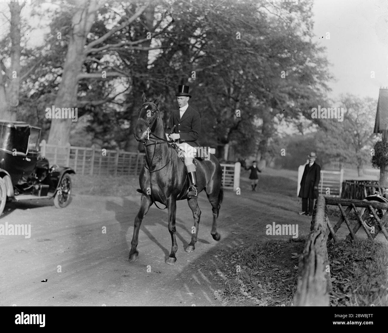Duke of York at Belvoir Hunt meet at Croxton Park . 23 November 1921 Stock Photo