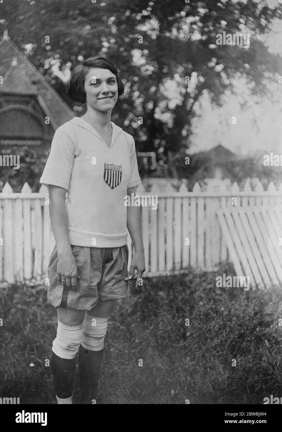 American Girls in Paris for Feminine Olympic Games Miss Camelia Sabic , running champion  12 April 1922 Stock Photo