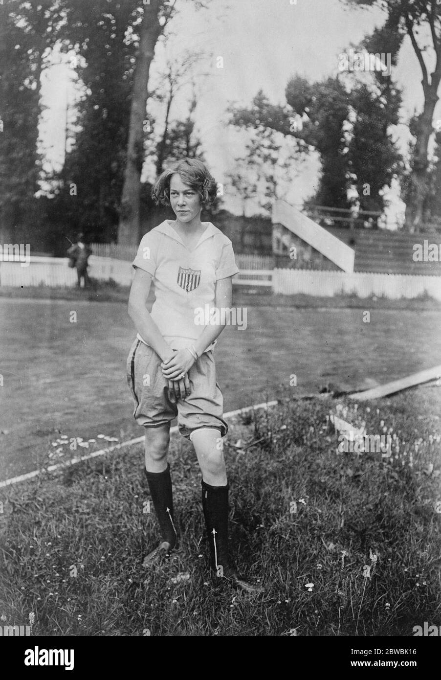 American Girls in Paris for Feminine Olympic Games Miss Nancy Voorhees , the long jump champion  12 April 1922 Stock Photo