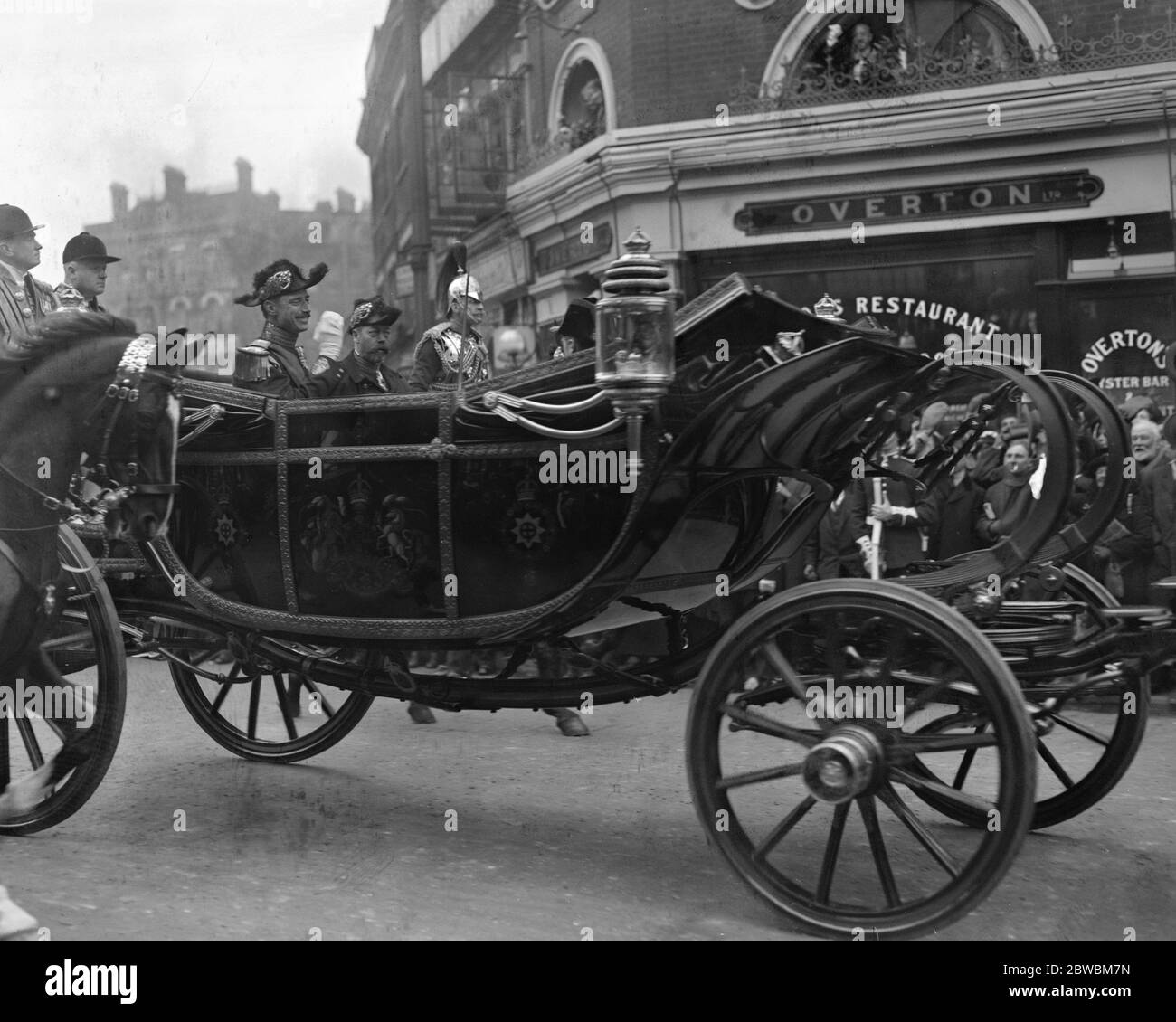 King of Denmark arrives in London . King George and King Christian . Stock Photo
