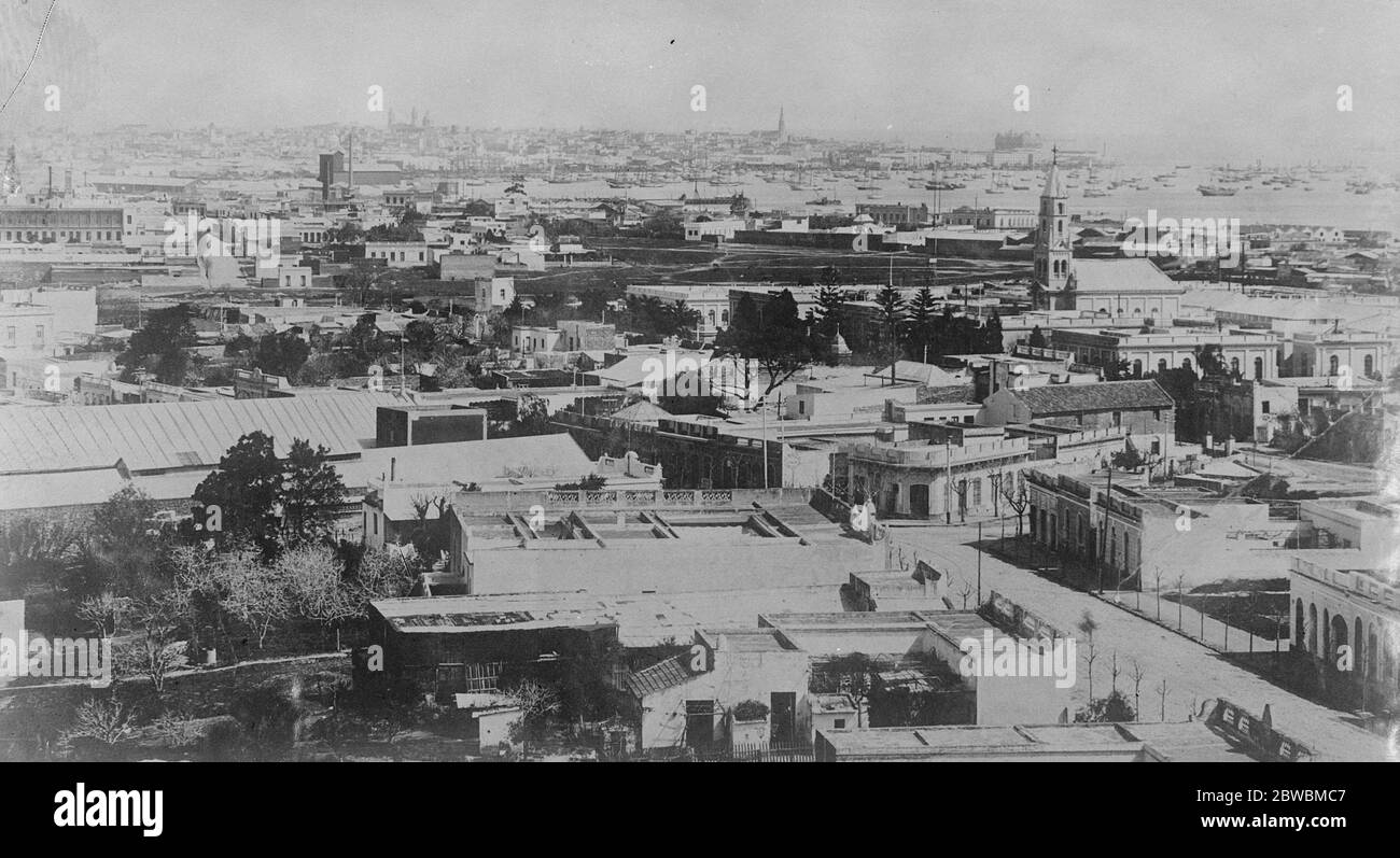 Montevideo the capital, of Uruguay August 1921 Stock Photo