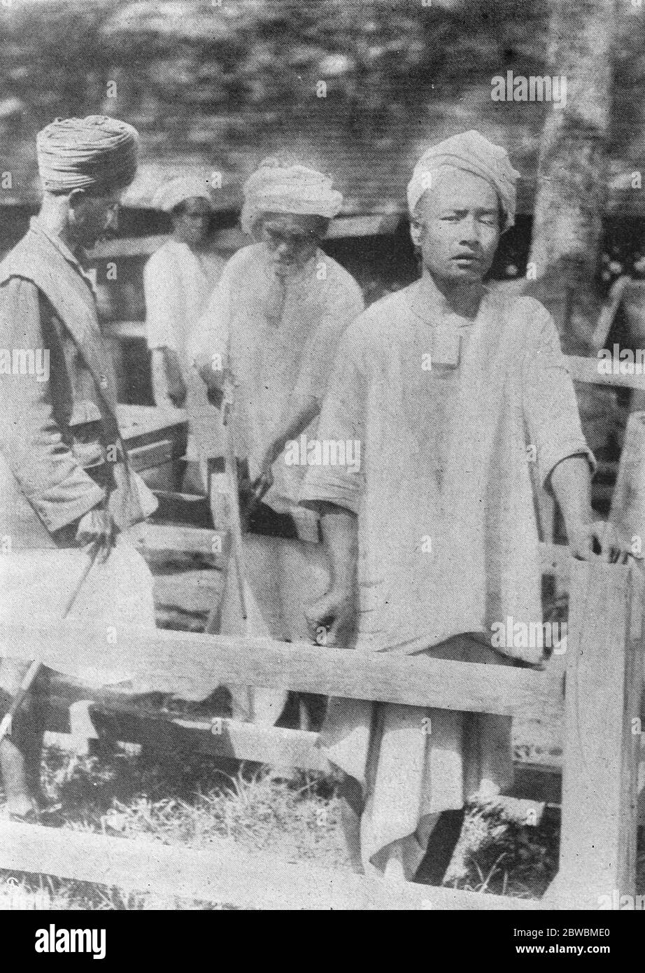 Andaman Islands Port Blair in the Andaman Islands , India Here convicts are seen in there uniforms  9 April 1920 Stock Photo