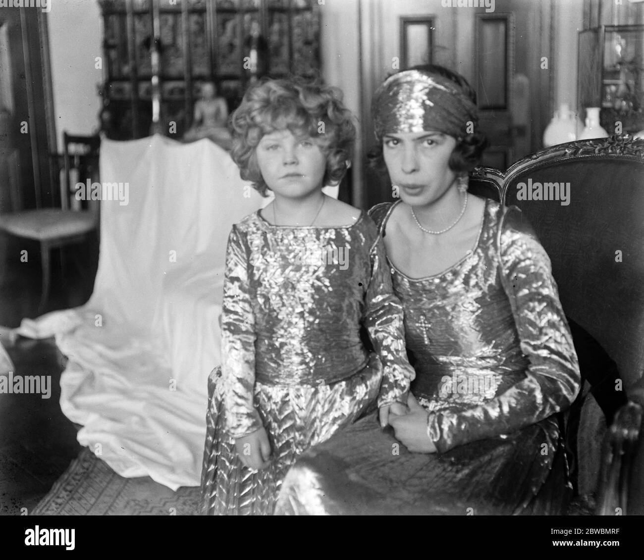 Miss Paula Gellibrand and the Marquis de Casamaury were married at St James ' Church , Spanish Place . Miss D ' Erlanger , the only bridesmaid , and the little trainbearer . Miss Baba d ' Erlanger is now Princess Jean Louis de Faucigny Lucinge . ( Married in November 1923 ) . 19 March 1923 Stock Photo