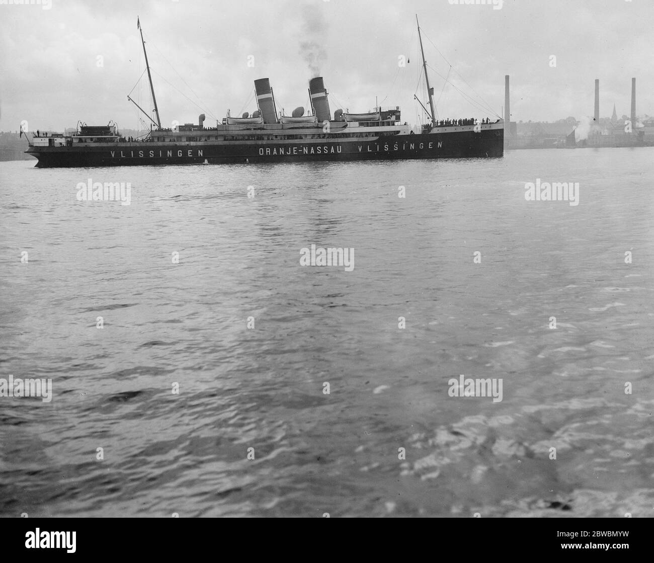 The Orange Nassau a Zeeland steamer bringing home British wounded prisoners in exchange for German wounded Stock Photo