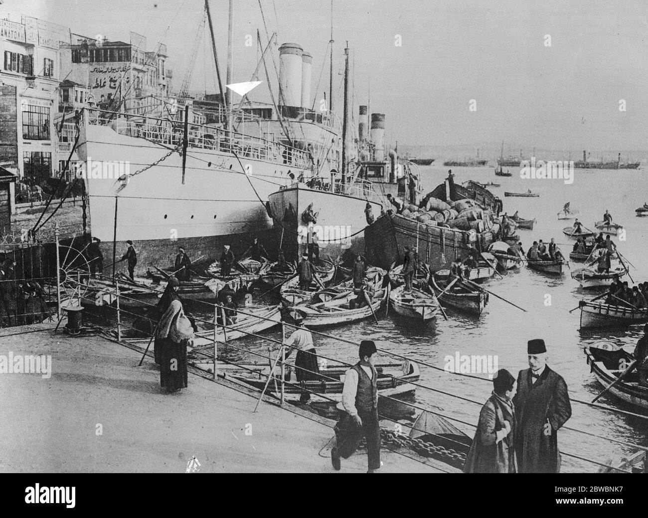 Constantinople in Turkey The water front at Stamboul  21 November 1922 Stock Photo
