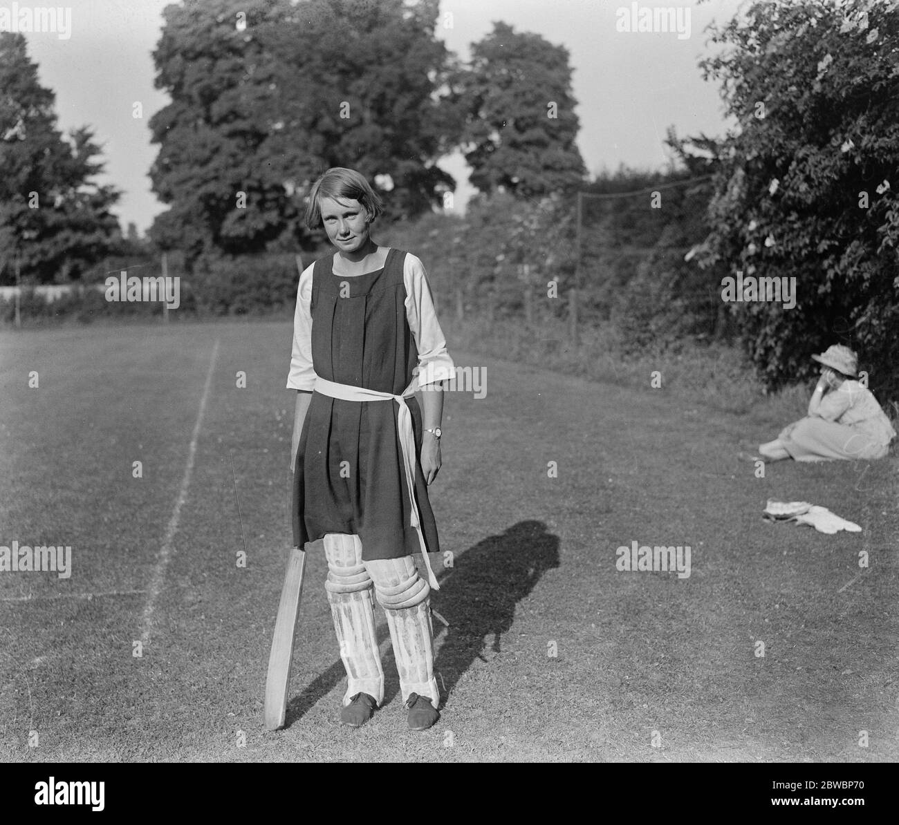 First pictures of Varsity Women Cricketers St Hughes College and Summerville College have just contested the final of the ladies inter collegiate cricket tournament at Oxford Miss M D D Monk , captain of St Hughes College team 13 June 1922 Stock Photo