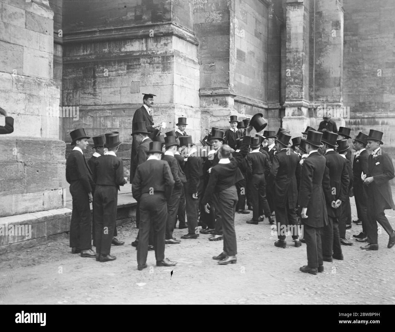 Fourth of June at Eton Absence being called  June 4 1920 Stock Photo