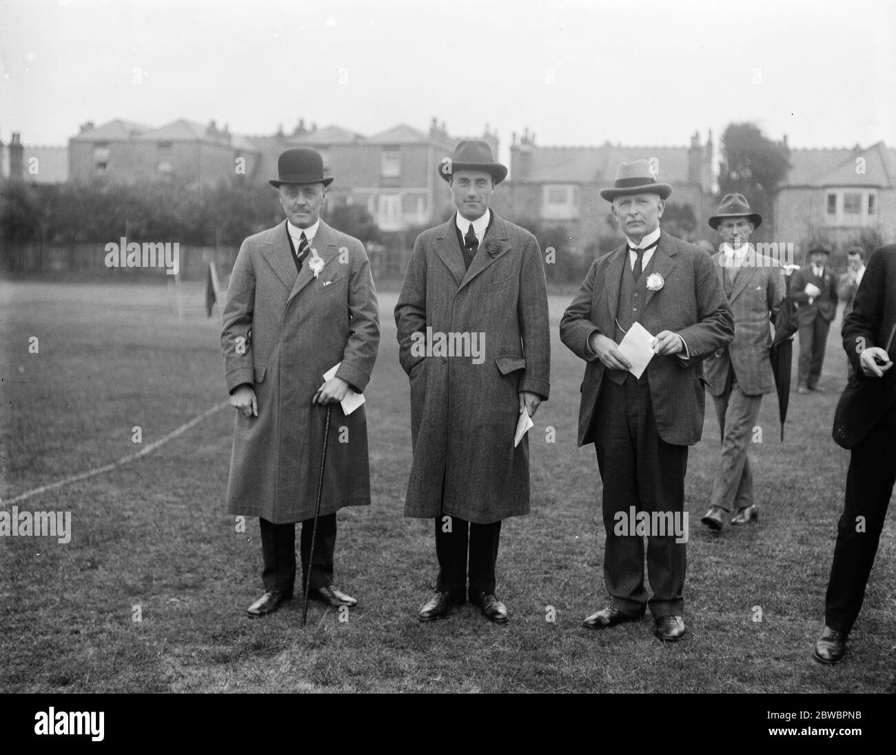 Board of Trade sports at Acton . Left to right : Sir Hubert Llewllyn Smith , Sir Philip Lloyd Graeme and Sir Sydney Chapman . 4 July 1923 Stock Photo