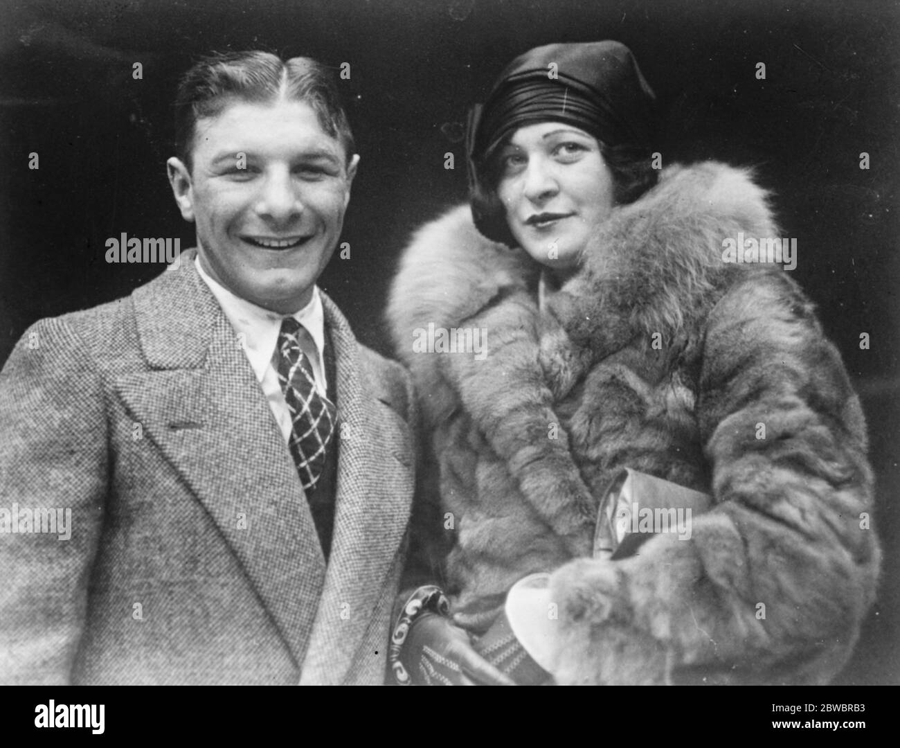Phil Rosenberg . Posed with fiancee . 1927 Stock Photo