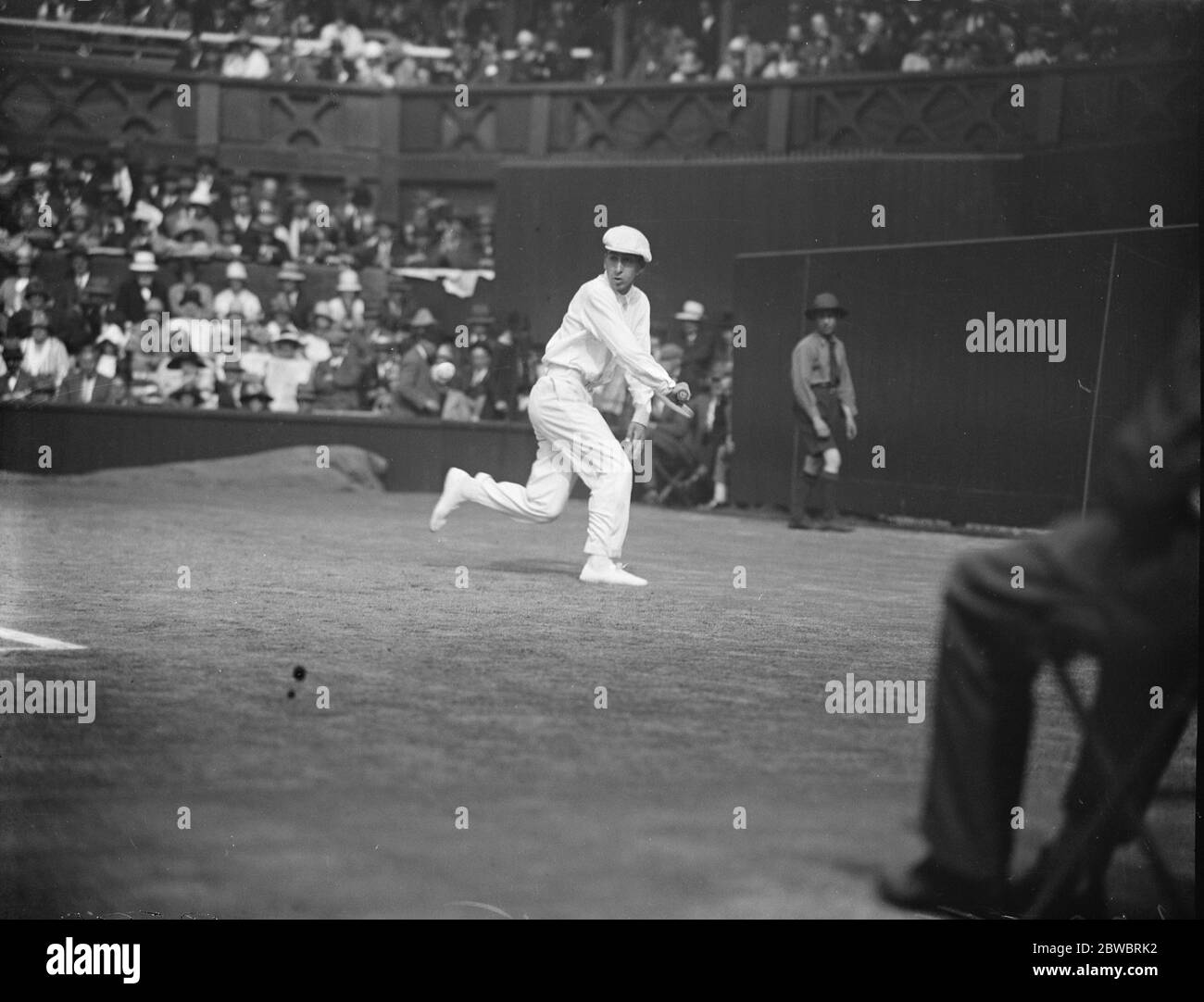 Lawn tennis championships at Wimbledon . Lacoste in play . 3 July 1925 Stock Photo