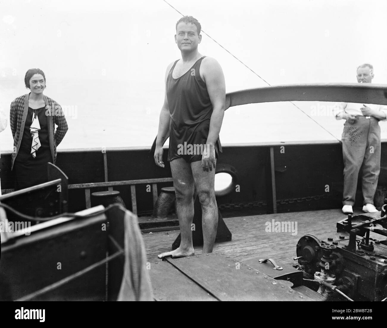 Helmy , the Egyptian swimmer , who is to attempt to swim the channel . 18 August 1925 Stock Photo