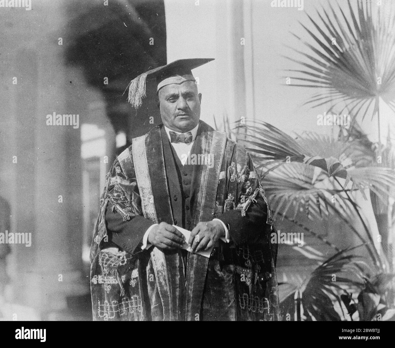 Vice Chancellor of Delhi University . Sir Hari Singh Gour in his robes as Vice Chancellor of Delhi University . 29 March 1926 Stock Photo