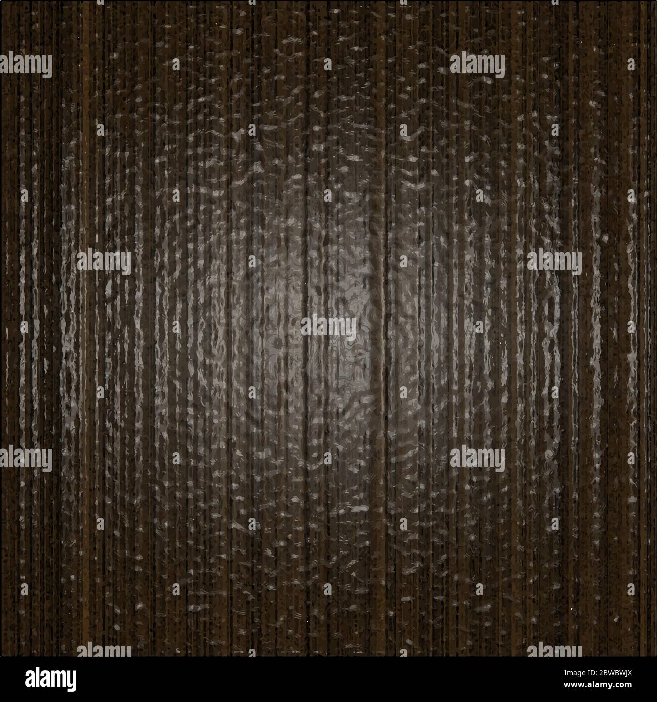 Glossy wood texture, dark brown background, vector illustration. Stock Vector