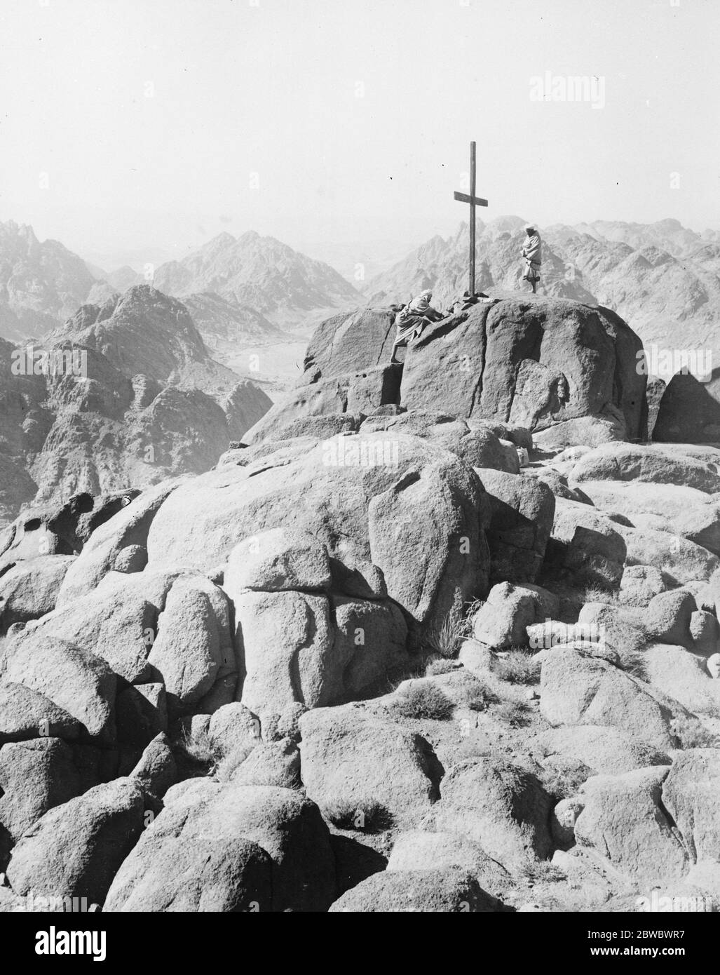 Where Moses received the law . Mount Sinai where Moses received the Ten Commandments from God . 8 January 1927 Stock Photo