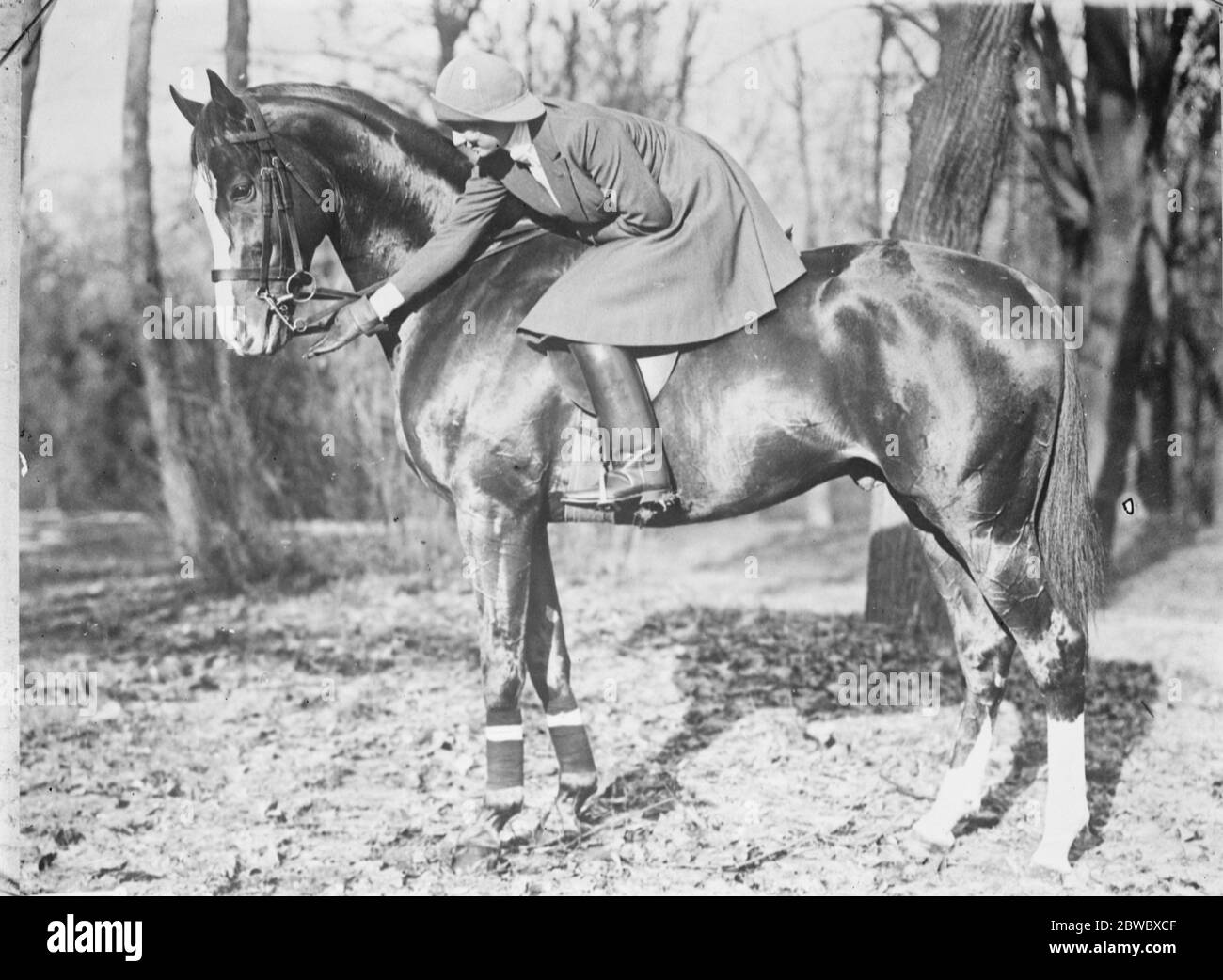 Princess Ileana photographed by her mother astride her favourite horse 18 June1925 Stock Photo