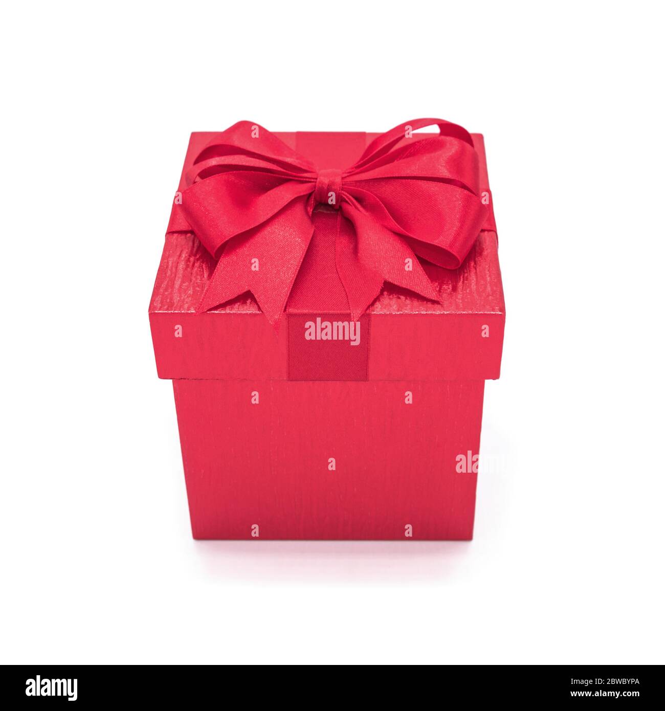 Red gift box with red ribbon isolated on white background Stock Photo ...