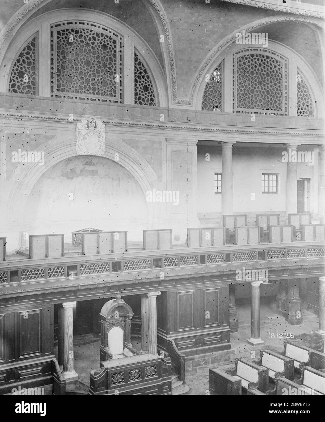 An interior view of the Legislative Assembly Chamber inside the Indian Parliament House , New Delhi , which is to be opened by HE Lord Irwin . 10 January 1927 Stock Photo
