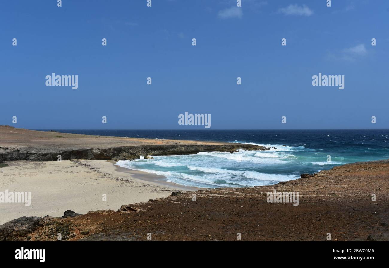 Beautiful remote Daimari Beach in Aruba Stock Photo - Alamy