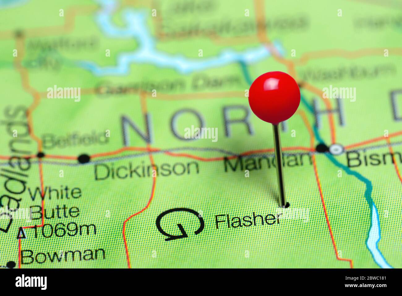 Map of flasher north dakota hires stock photography and images Alamy