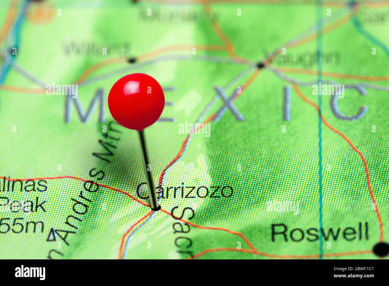 Carrizozo pinned on a map of New Mexico, USA Stock Photo Alamy