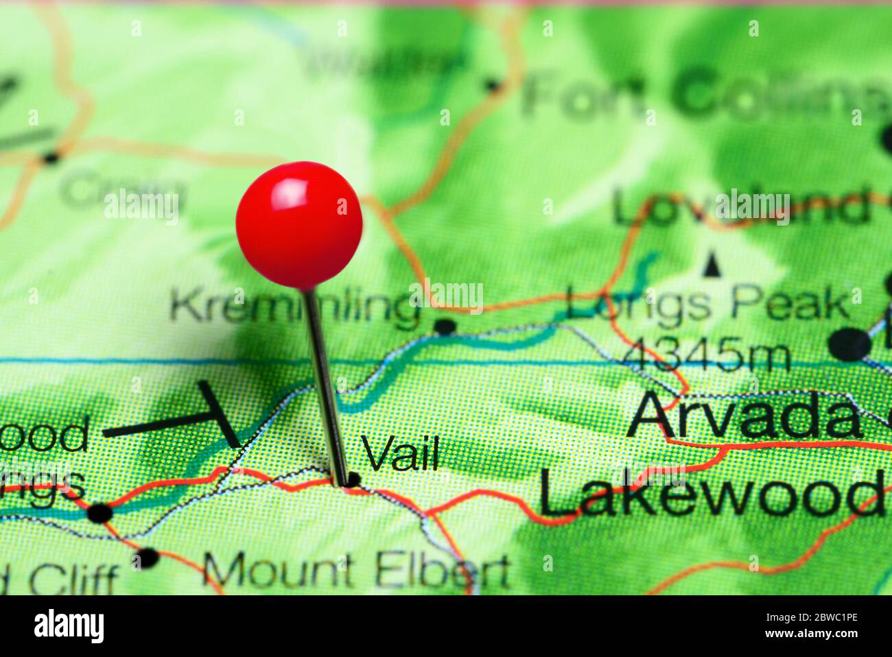 Vail colorado map hires stock photography and images Alamy