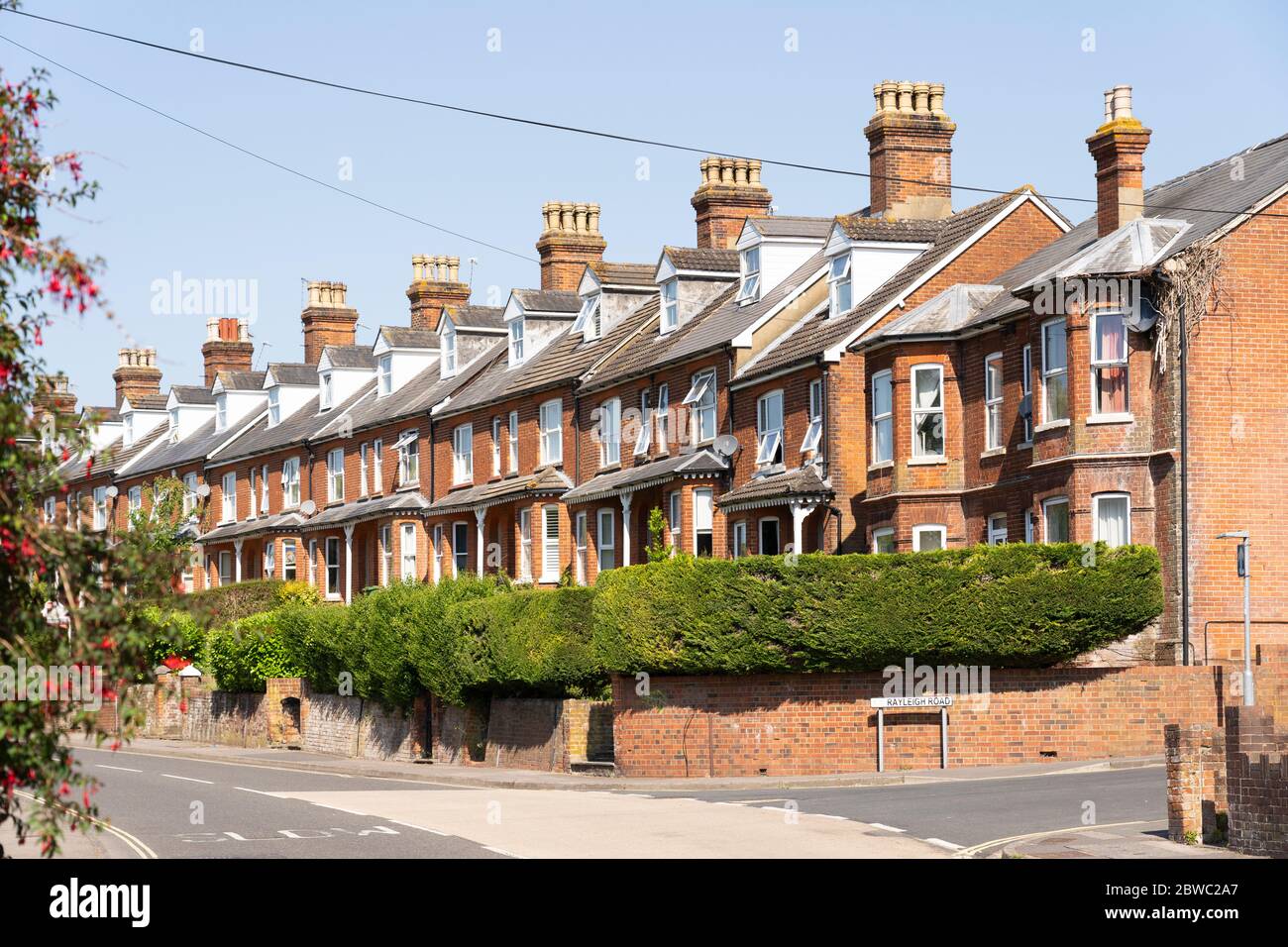 Victorian terraced housing in Basingstoke, UK. Theme - rental market, housing market, UK house prices, landlords, landlord, letting, renting Stock Photo