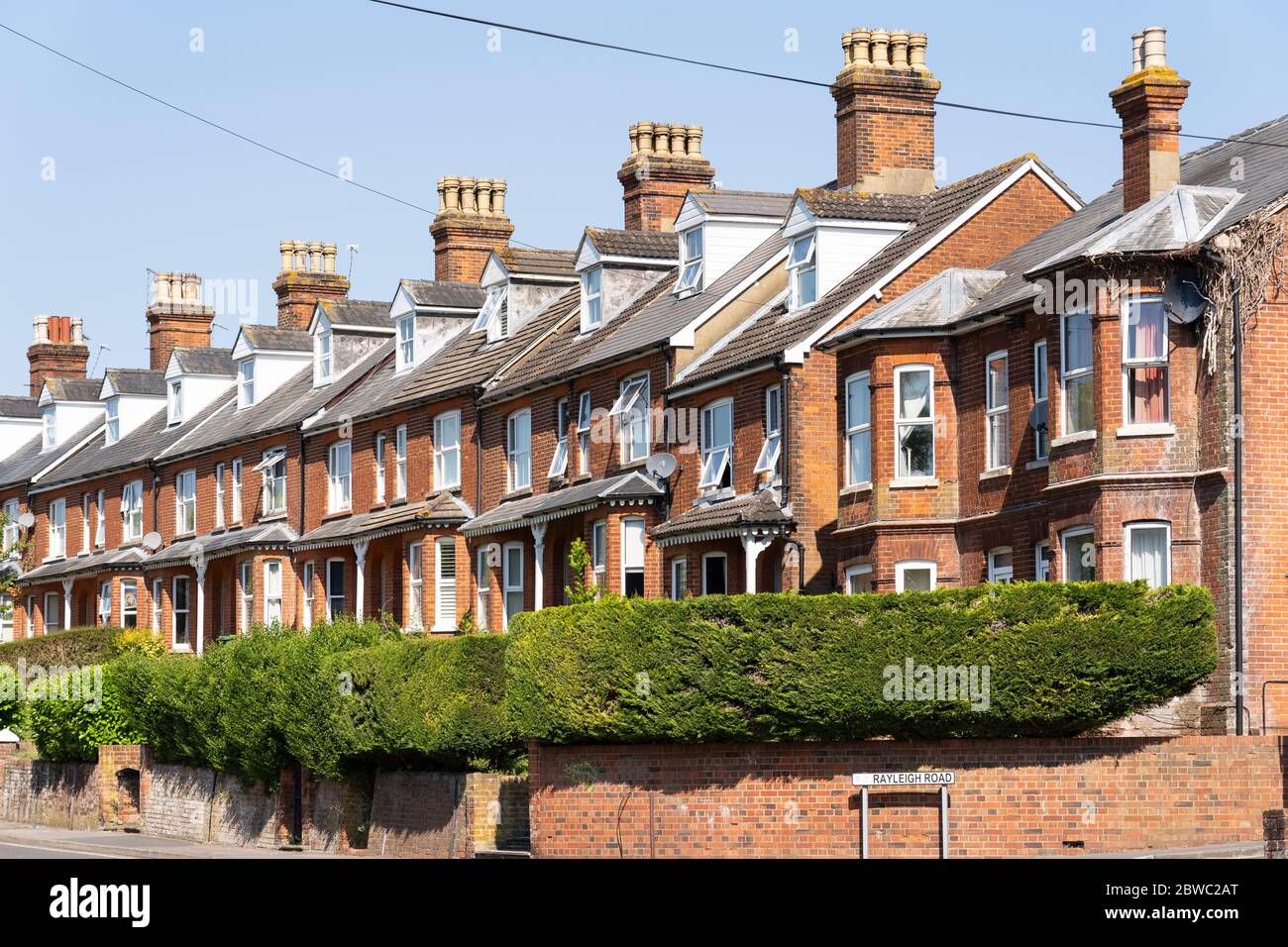 Victorian terraced housing in Basingstoke, UK. Theme - rental market, housing market, UK house prices, landlords, landlord, letting, renting Stock Photo