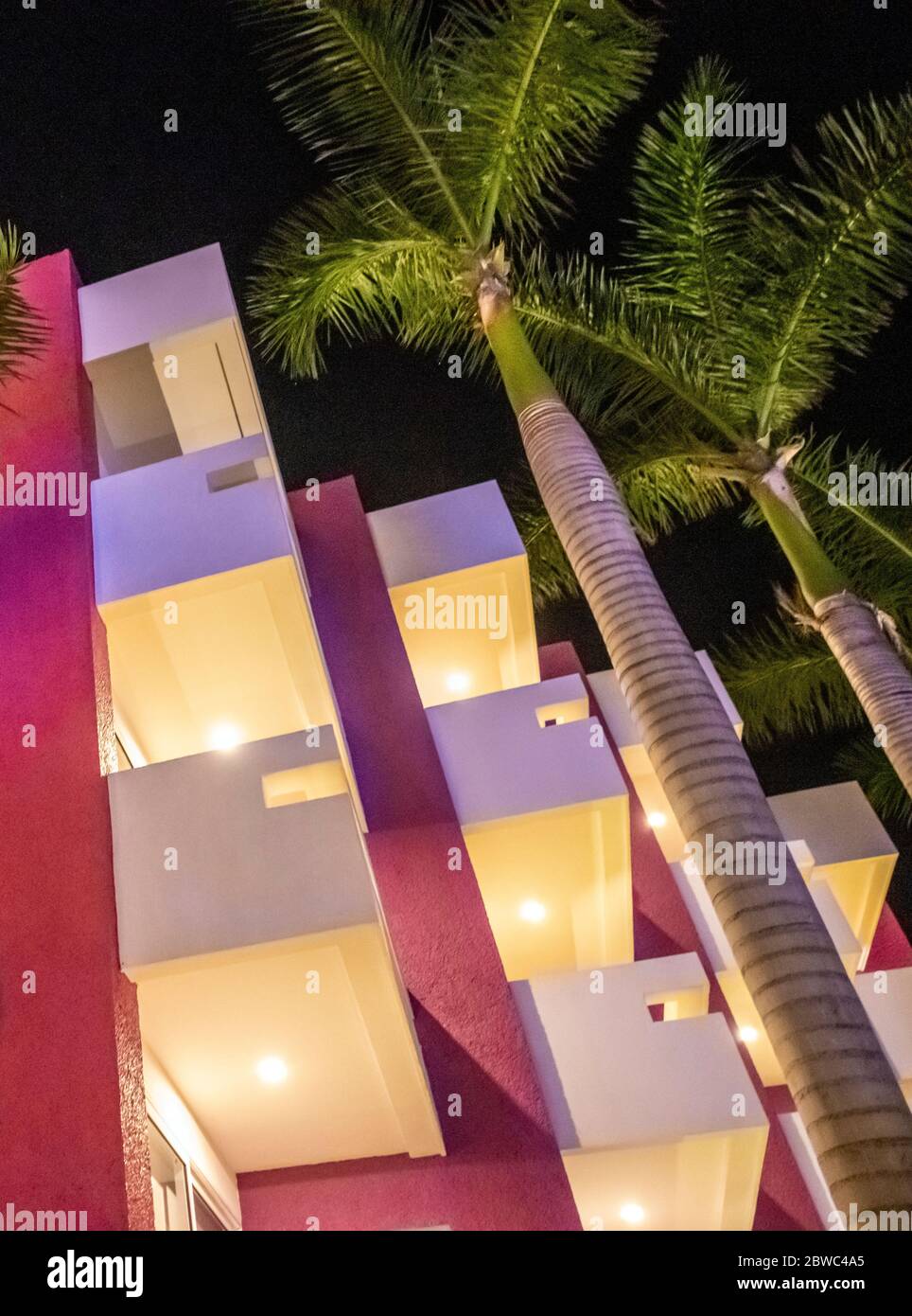 Balconies of a tropical resort building Stock Photo - Alamy
